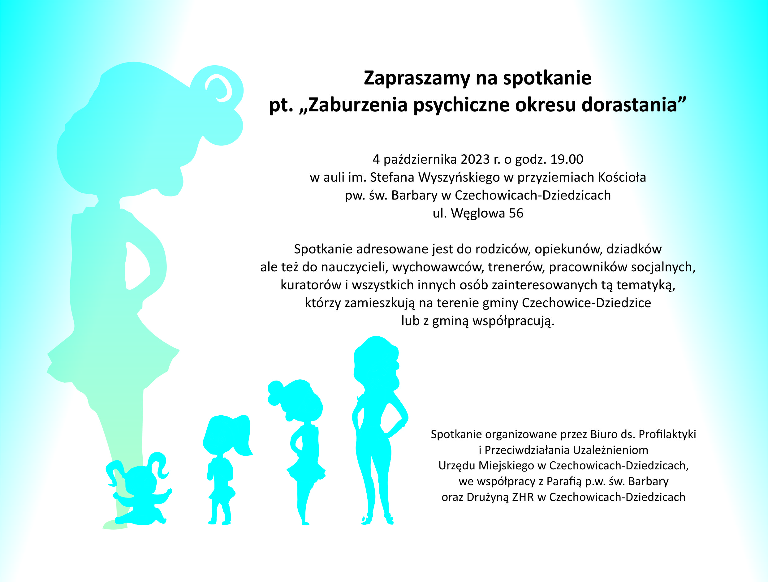 plakat na szkolenie Zaburzenia psychiczne okresu dorastania 4 październik 20231
